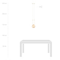 Aarhus witte hanglamp met amberkleurig glas E14 15 cm diameter