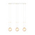 Aarhus white 3 lamp hanging lamp with amber glass E14 70 cm width