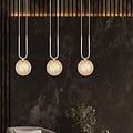 Emibig Emibig Aarhus white 3 lamp hanging lamp with amber glass E14 70 cm width - Ideal for stylish interiors