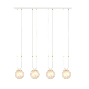 Emibig Aarhus 92cm breite Hängelampe mit 4 Lampen E14 Braunglas
