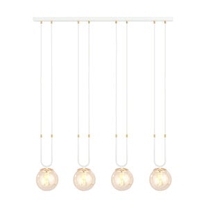 Emibig Aarhus lampe suspendue large de 92 cm avec 4 lampes E14 en verre ambre