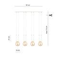 Emibig Emibig Lámpara colgante Aarhus de 92 cm con 4 lámparas E14 de vidrio ámbar - Ideal para crear un ambiente cálido en su hogar