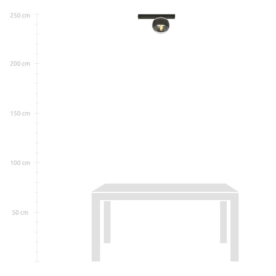 Lámpara de techo Aalborg negra con bombilla transparente rayada E14