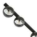 Aalborg long black ceiling lamp with 3 transparent striped bulbs E14