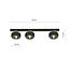 Emibig Emibig Aalborg long black ceiling lamp with 3 transparent striped bulbs E14 - Ideal lighting for modern interiors