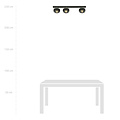 Aalborg long black ceiling lamp with 3 transparent striped bulbs E14