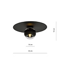 Esbjerg handsome black ceiling lamp with striped glass bulb E14