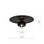 Preciosa lámpara de techo negra Esbjerg con bombilla de cristal rayado E14