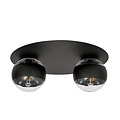 Esbjerg nice black double ceiling lamp with 2 striped bulbs E14