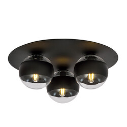 Emibig Esbjerg nice black triple ceiling lamp with 3 striped bulbs E14