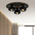Esbjerg joli plafonnier triple noir avec 3 ampoules rayées E14