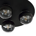 Emibig Emibig Esbjerg leuke zwarte triple plafondlamp met 3 gestreepte bollen E14 - Perfect voor sfeervolle verlichting in elke ruimte