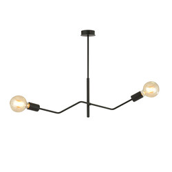 Lampe suspendue Vejle entièrement noire avec 2x E27