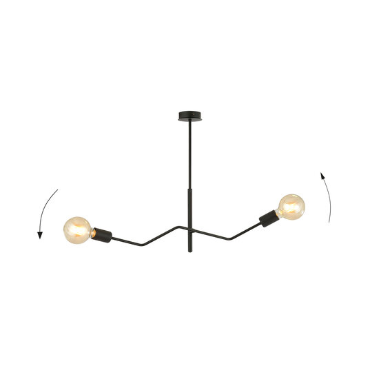 Vejle completely black hanging lamp with 2x E27