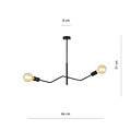 Vejle completely black hanging lamp with 2x E27