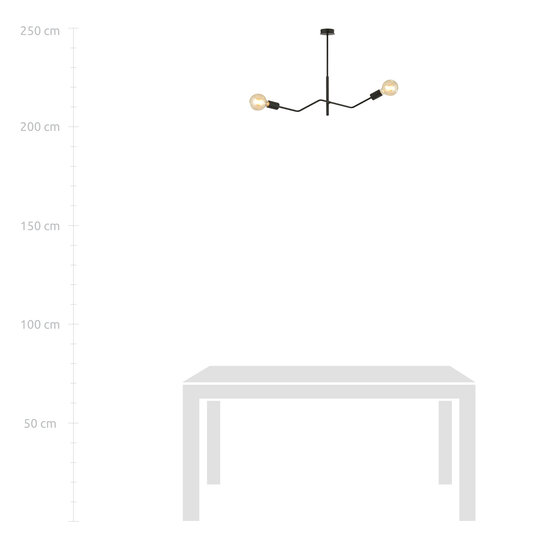 Vejle completely black hanging lamp with 2x E27