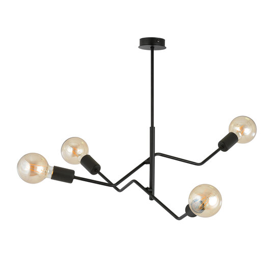 Vejle 4 lamp hanging lamp black 4x E27