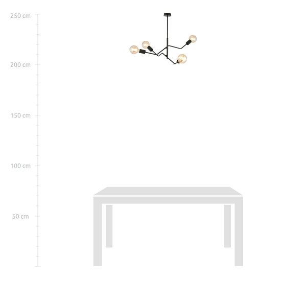 Vejle 4 lamp hanging lamp black 4x E27