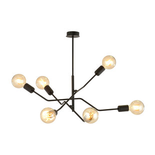 Emibig Vejle impressive pendant lamp 6x E27 completely black