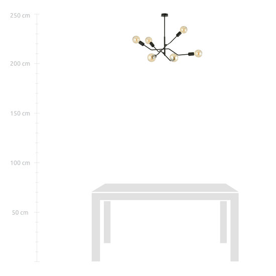Emibig Emibig Vejle impressive pendant lamp 6x E27 completely black - Perfect for modern interiors