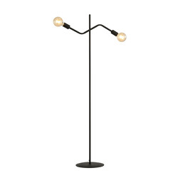 Lampe sur pied Vejle entièrement noire 2x E27