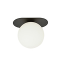 Emibig Emibig Randers oval ceiling lamp black with white glass ball E14 - Ideal lighting for modern interiors