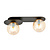 Randers mooie dubbele ovalen plafondlamp zwart met 2 amber bollen E14