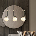 Aarhus 3 lamp E14 long hanging lamp black and opal 70 cm width