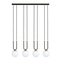 Aarhus 4 Lampe E14 große Hängelampe schwarz und opal 92 cm Breite