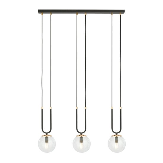 Emibig Emibig Aarhus 3 Lampe schwarz mit transparentem Glas E14 lange Hängelampe 70 cm Breite - Ideale Beleuchtung für Ihr Zuhause