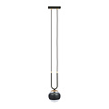 Aarhus 1 lamp zwart met gestreept glas E14 hanglamp 15 cm diameter