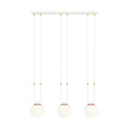 Aarhus 3 lamp white with white glass E14 long hanging lamp 70 cm width