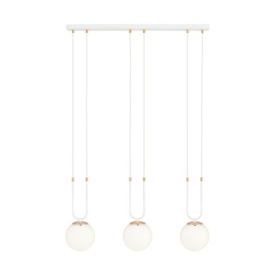 Emibig Emibig Aarhus 3 Lampe weiß mit weißem Glas E14 lange Hängelampe 70 cm Breite - Ideal für eine gemütliche Atmosphäre in jedem Raum