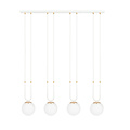 Aarhus 4 lampes blanc avec verre opale blanc E14 grande suspension 92 cm de largeur