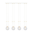 Suspension Aarhus 92cm de large avec 4 lampes E14 verre transparent