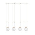 Suspension Aarhus 92cm de large avec 4 lampes E14 verre transparent
