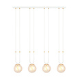 Aarhus 92cm brede hanglamp met 4 lampen E14 amberkleurig glas