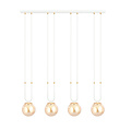 Aarhus 92cm brede hanglamp met 4 lampen E14 amberkleurig glas
