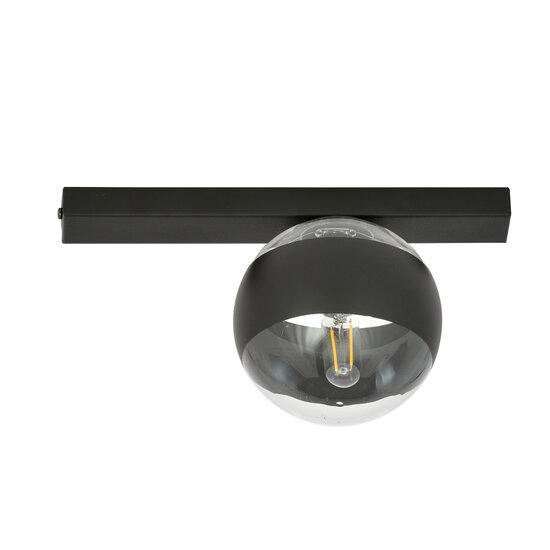 Emibig Emibig Aalborg black ceiling lamp with transparent striped bulb E14 - Ideal for creating a cozy atmosphere in any room