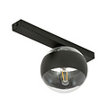Aalborg black ceiling lamp with transparent striped bulb E14