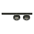 Aalborg medium zwarte plafondlamp met 2 gestreepte bollen E14