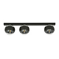 Aalborg lange zwarte plafondlamp met 3 transparant gestreepte bollen E14
