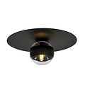 Emibig Emibig Lámpara de techo negra Esbjerg con bombilla de vidrio rayado E14 - Iluminación elegante para cualquier espacio
