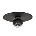 Esbjerg handsome black ceiling lamp with striped glass bulb E14