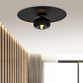 Esbjerg handsome black ceiling lamp with striped glass bulb E14