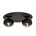 Esbjerg nice black double ceiling lamp with 2 striped bulbs E14