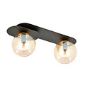 Randers beautiful double oval ceiling lamp black with 2 amber bulbs E14