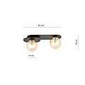 Randers beautiful double oval ceiling lamp black with 2 amber bulbs E14