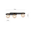 Emibig Emibig Randers beautiful triple oval ceiling lamp black with 3 amber glass bulbs E14 - Ideal for creating a warm atmosphere in your home