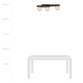 Randers beautiful triple oval ceiling lamp black with 3 amber glass bulbs E14
